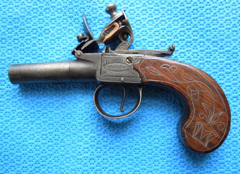 Pembroke Fine Arms Exquisite Flintlock Turn Off Pocket Pistol By Brasher